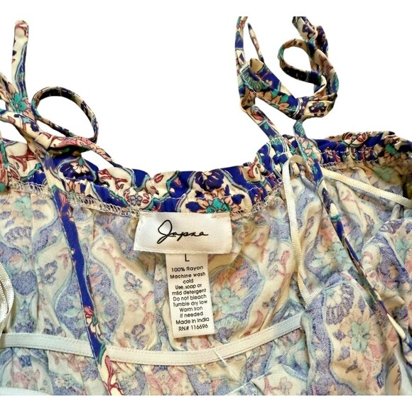 Japna Wide Leg Jumpsuit Women's Size Large Boho Festival Rayon - Romper - Strap - Picture 3 of 10